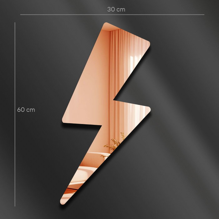 Wallity Ozgl504 Espejo Decorativo Rosa Dorado 29 x 60 cm PLEXIGLASS EVA Elegante y Sofisticado para el Hogar